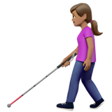 拿拐杖的女人:中等肤色emoji素材一 160x160像素