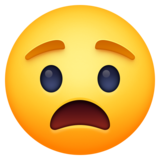 忧虑困惑的脸emoji素材一 160x160像素