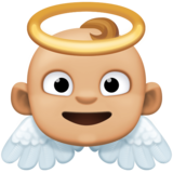 小天使:中等浅肤色emoji素材一 160x160像素