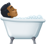 洗澡者:中等深色肤色emoji素材一 160x160像素