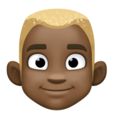 男士:深色肤色,金色头发emoji素材一 160x160像素