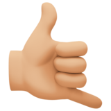 666、打电话手:中等浅肤色emoji素材一 160x160像素