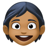 儿童:中黑肤色emoji素材一 160x160像素