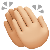 拍手:中等浅肤色emoji素材一 160x160像素