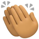拍手:中等肤色emoji素材一 160x160像素