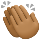 拍手:中黑肤色emoji素材一 160x160像素