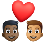 情侣: 男人男人较深肤色中等肤色emoji素材一 160x160像素