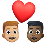 情侣: 男人男人中等-浅肤色较深肤色emoji素材一 160x160像素