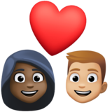 情侣: 女人男人较深肤色中等-浅肤色emoji素材一 160x160像素