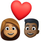 情侣: 女人男人中等肤色较深肤色emoji素材一 160x160像素