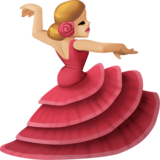 女子舞蹈:中浅肤色emoji素材一 160x160像素