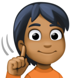 聋人:中黑肤色emoji素材一 160x160像素