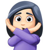 打“不手势”的人:浅肤色emoji素材一 160x160像素