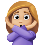 打“不手势”的人:中浅肤色emoji素材一 160x160像素