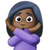 打“不手势”的人:深色肤色emoji素材一 160x160像素