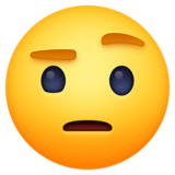 扬起一只眉毛的脸emoji素材一 160x160像素