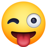 伸舌头眨眼的脸emoji素材一 160x160像素