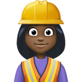 女建筑工人:深色肤色emoji素材一 160x160像素