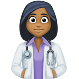 女卫生员:中黑肤色emoji素材一 160x160像素