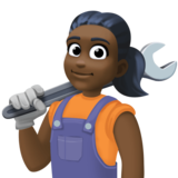 女机械工:深色肤色emoji素材一 160x160像素