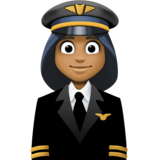 女飞行员:中等深色肤色emoji素材一 160x160像素