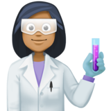 女科学家:中黑肤色emoji素材一 160x160像素