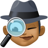 女侦探:中黑肤色emoji素材一 160x160像素