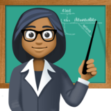 女老师:中黑肤色emoji素材一 160x160像素