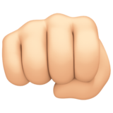迎面而来的拳头:浅肤色emoji素材一 160x160像素