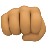 迎面而来的拳头:中等肤色emoji素材一 160x160像素