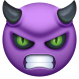 生气的小怪物脸emoji素材一 160x160像素