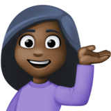 单手举起的人:深色肤色emoji素材一 160x160像素