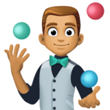 玩杂耍的人:中等肤色emoji素材一 160x160像素