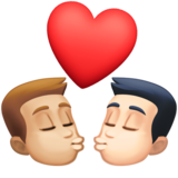 亲吻: 男人男人中等-浅肤色较浅肤色emoji素材一 160x160像素