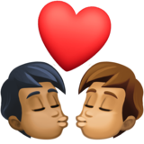 亲吻: 成人成人中等-深肤色中等肤色emoji素材一 160x160像素