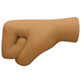 左拳:中黑肤色emoji素材一 160x160像素