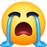 大哭的脸emoji素材一 160x160像素