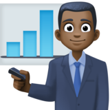 男士办公室工作人员:深色肤色emoji素材一 160x160像素