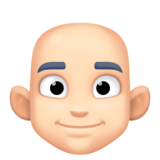 男:肤色浅,秃顶emoji素材一 160x160像素