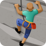 正在攀爬的人:中黑肤色emoji素材一 160x160像素