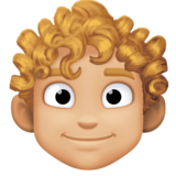 男士:中浅肤色,卷发emoji素材一 160x160像素
