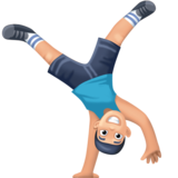 侧手翻的男人:浅肤色emoji素材一 160x160像素