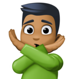 打“不”手势的男人:中黑肤色emoji素材一 160x160像素