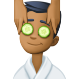 男士按摩:中黑肤色emoji素材一 160x160像素