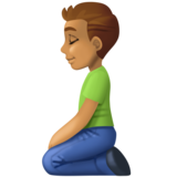 跪着的男人:中等肤色emoji素材一 160x160像素