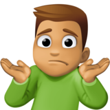 男人耸肩:中等肤色emoji素材一 160x160像素