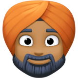 戴头巾的男人:中等深色肤色emoji素材一 160x160像素