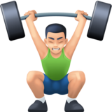 举重:浅肤色emoji素材一 160x160像素