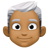 男士:中深色肤色,白发emoji素材一 160x160像素