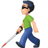 拿拐杖的男人:浅肤色emoji素材一 160x160像素